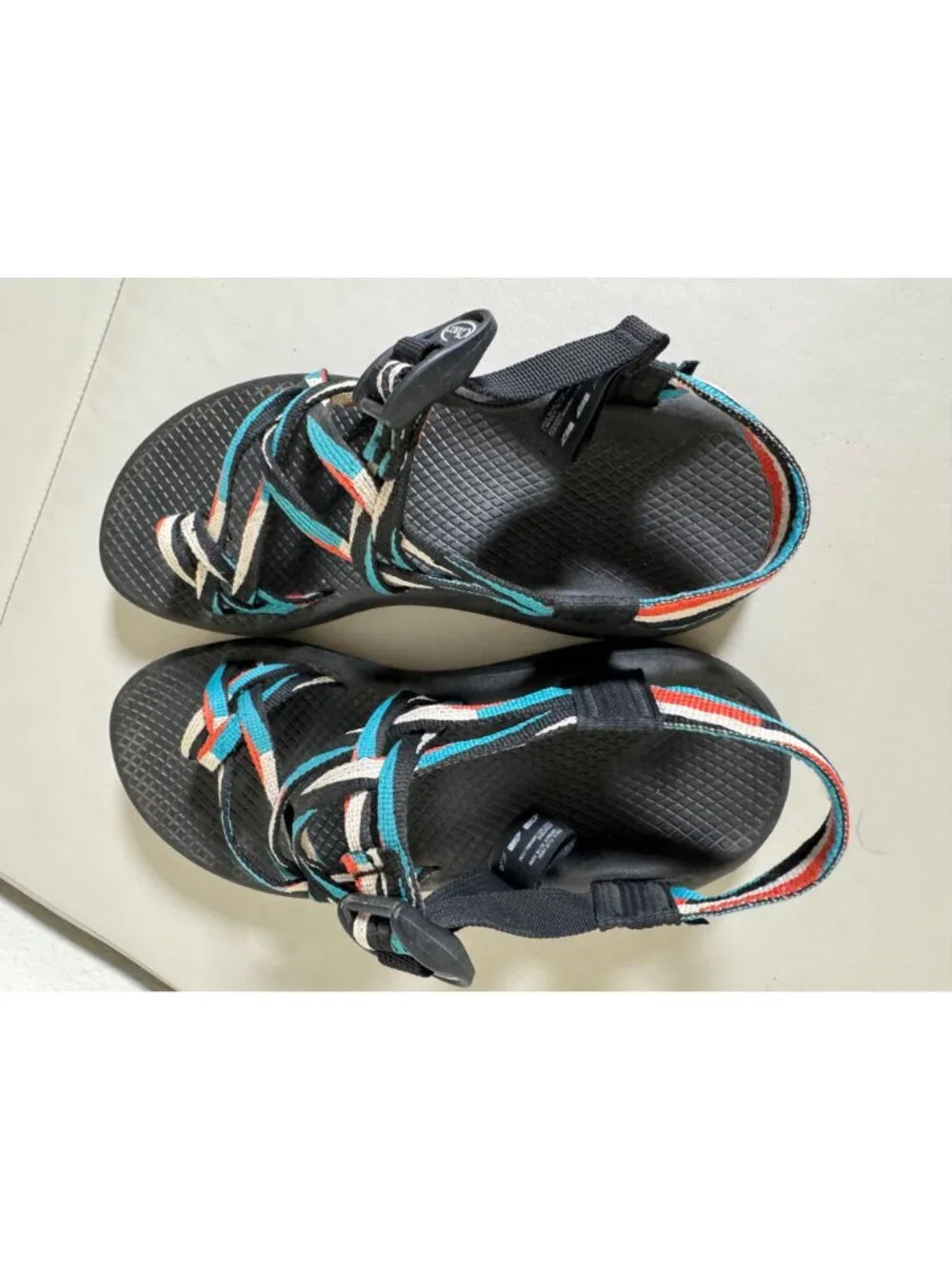 CHAC-OH…  Chaco Women's Strappy Teal Black Multi Sandals